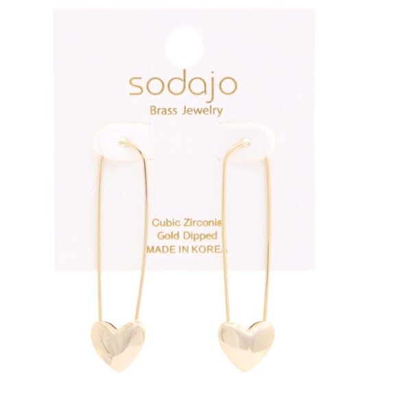 New HEART Long Earring: Gold-Dipped Essence of Endless Love - Picture 1 of 3